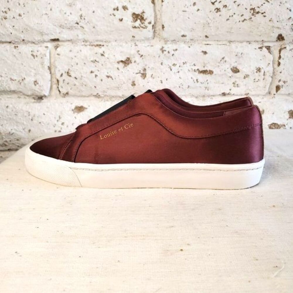 Louise Et Cie Lo-Bette  Burgundy Satin Sneakers Womens Flats Casual Street Sz 8 - Picture 5 of 10